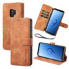 DG.MING Samsung Galaxy S9 Wallet Stand Magnetic Case Brown