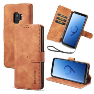 DG.MING Samsung Galaxy S9 Wallet Stand Magnetic Case Brown