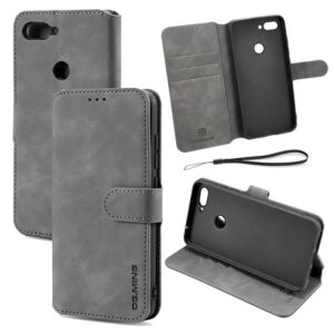 DG.MING Xiaomi Mi 8 Lite Wallet Stand PU Leather Case Gray