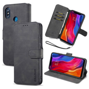 DG.MING Xiaomi Mi 8 Wallet Stand PU Leather Case Black