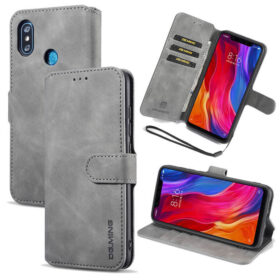 DG.MING Xiaomi Mi 8 Wallet Stand PU Leather Case Gray