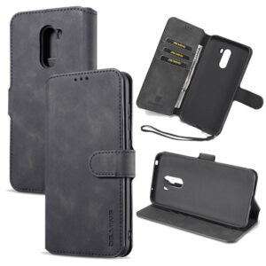DG.MING Xiaomi Poco F1 Wallet Stand PU Leather Case Black