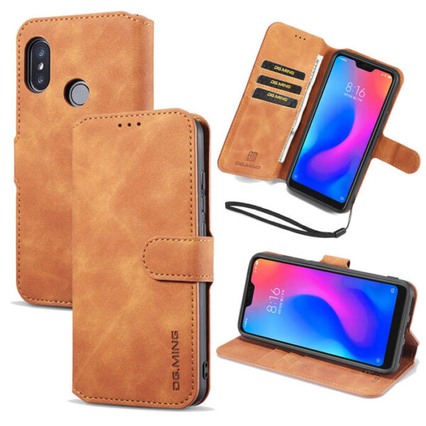 DG.MING Xiaomi Mi A2 Lite/Redmi 6 Pro Wallet Stand Case Brown