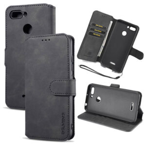 DG.MING Xiaomi Redmi 6 Wallet Stand PU Leather Case Black