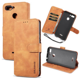 DG.MING Xiaomi Redmi 6 Wallet Stand PU Leather Case Brown
