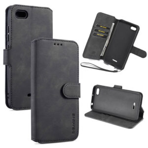 DG.MING Xiaomi Redmi 6A Wallet Stand PU Leather Case Black
