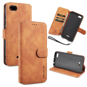 DG.MING Xiaomi Redmi 6A Wallet Stand PU Leather Case Brown