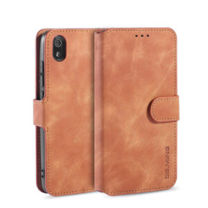 DG.MING Xiaomi Redmi 7A Wallet Stand PU Leather Case Brown