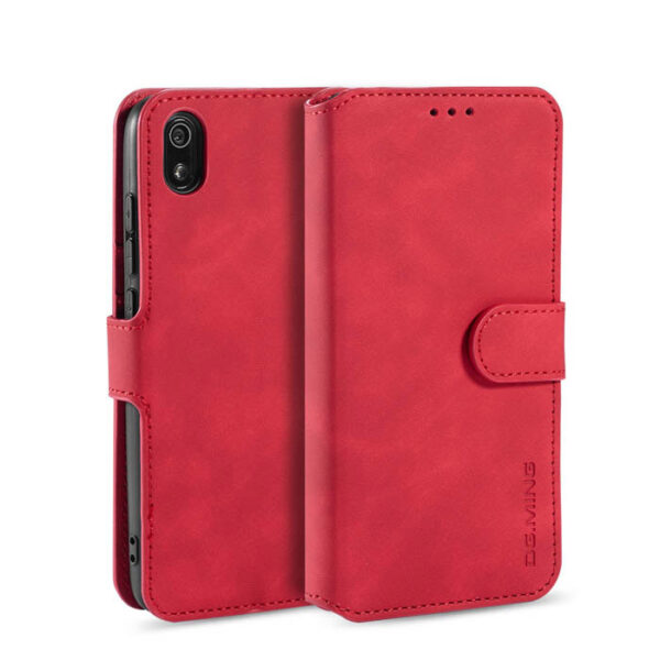 DG.MING Xiaomi Redmi 7A Wallet Stand PU Leather Case Red
