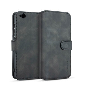 DG.MING Xiaomi Redmi GO Wallet Stand PU Leather Case Black