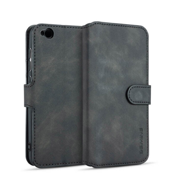 DG.MING Xiaomi Redmi GO Wallet Stand PU Leather Case Black