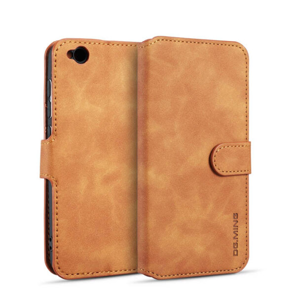 DG.MING Xiaomi Redmi GO Wallet Stand PU Leather Case Brown