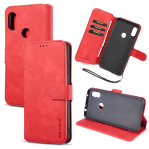 DG.MING Xiaomi Redmi Note 6/Note 6 Pro Wallet Stand Case Red