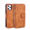 DG.MING iPhone 11 Pro Retro Wallet Stand PU Leather Case Brown