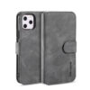 DG.MING iPhone 11 Pro Retro Wallet Stand PU Leather Case Gray