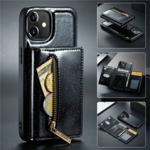 DG.MING iPhone 12 Magnetic 2 in 1 Wallet Case