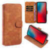 DG.MING iPhone 12 Mini Wallet Stand PU Leather Case Brown