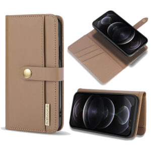 DG.MING iPhone 12 Pro Lambskin Style Wallet Magnetic Detachable 2 in 1 Case