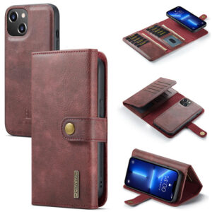 DG.MING iPhone 13 Wallet Split Leather Case