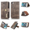 DG.MING iPhone SE/5S Wallet Magnetic Detachable 2 in 1 Split Leather Case Gray