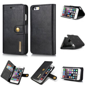 DG.MING iPhone 6/6s Wallet Magnetic Detachable 2 in 1 Split Leather Case Black