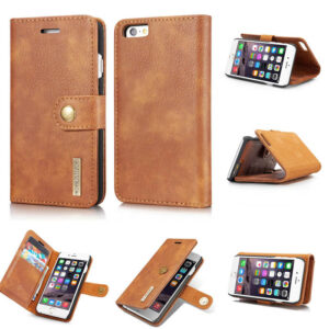 DG.MING iPhone 6/6s Wallet Magnetic Detachable 2 in 1 Split Leather Case Brown