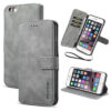DG.MING iPhone 6 Plus/6S Plus Retro Wallet Stand PU Leather Case Gray