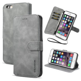 DG.MING iPhone 6 Plus/6S Plus Retro Wallet Stand PU Leather Case Gray