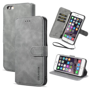 DG.MING iPhone 6 Plus/6S Plus Retro Wallet Stand PU Leather Case Gray