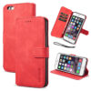 DG.MING iPhone 6 Plus/6S Plus Retro Wallet Stand PU Leather Case Red