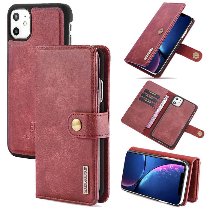 DG.MING iPhone 11 Wallet Magnetic Detachable 2 in 1 Split Leather Case ...