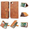 DG.MING iPhone 7/8 Wallet Magnetic Detachable 2 in 1 Split Leather Case Brown