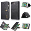 DG.MING iPhone 7 Plus/8 Plus Wallet Magnetic Detachable 2 in 1 Split Leather Case Black