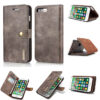 DG.MING iPhone 7 Plus/8 Plus Wallet Magnetic Detachable 2 in 1 Split Leather Case Gray