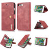 DG.MING iPhone 7 Plus/8 Plus Wallet Magnetic Detachable 2 in 1 Split Leather Case Red