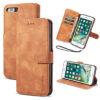 DG.MING iPhone 7 Plus/8 Plus Retro Wallet Stand PU Leather Case Brown