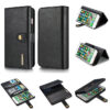 DG.MING iPhone 7 Plus/8 Plus Wallet Stand Detachable 2 in 1 Split Leather Case Black