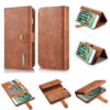 DG.MING iPhone 7 Plus/8 Plus Wallet Stand Detachable 2 in 1 Split Leather Case Brown