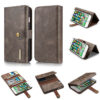 DG.MING iPhone 7 Plus/8 Plus Wallet Stand Detachable 2 in 1 Split Leather Case Gray