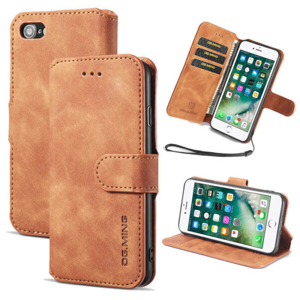 DG.MING iPhone SE 3 2022 Wallet Stand Case