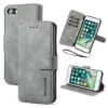 DG.MING iPhone 7/8 Retro Wallet Stand PU Leather Case Gray