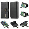 DG.MING iPhone 7/8 Wallet Stand Detachable 2 in 1 Split Leather Case Black
