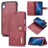 DG.MING iPhone XR Wallet Magnetic Detachable 2 in 1 Split Leather Case Red