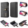 DG.MING iPhone XS/X Wallet Stand Detachable 2 in 1 Split Leather Case Black