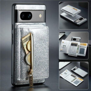 DG.MING Google Pixel 7A Magnetic Wallet Glitter Leather Case
