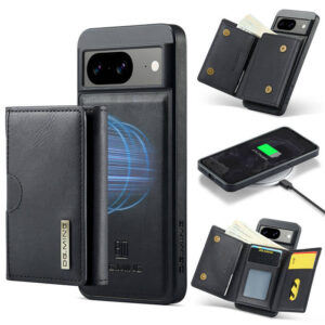 DG.MING Google Pixel 8 2-in-1 Magnetic Wallet Case – Detachable Design with 6 Card Slots, RFID Blocking & Wireless Charging