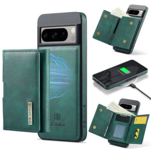 DG.MING Google Pixel 8 Pro 2-in-1 Magnetic Wallet Case – Detachable Design with 6 Card Slots, RFID Blocking & Wireless Charging