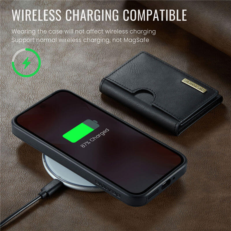 DG.MING Google Pixel 9/Pixel 9 Pro 2-in-1 Magnetic Wallet Case with Wireless Charging