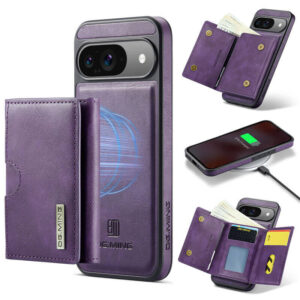 DG.MING Google Pixel 9/Pixel 9 Pro 2-in-1 Magnetic Wallet Case – Detachable Design with 6 Card Slots, RFID Blocking & Wireless Charging