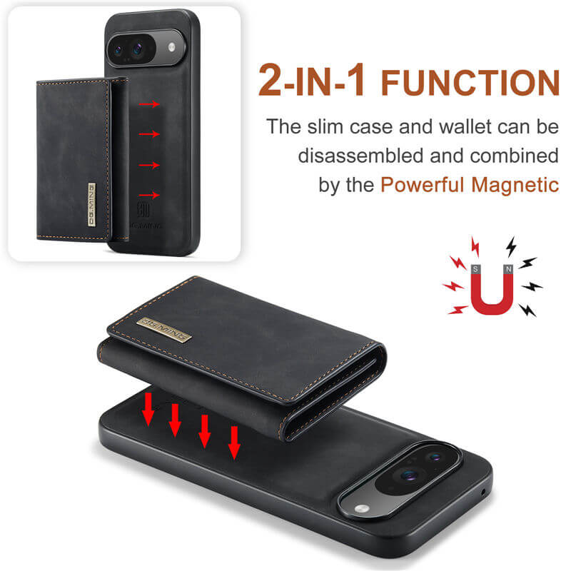 DG.MING Google Pixel 9/9 Pro Magnetic 2-in-1 Mini Wallet Case